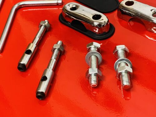 SET MORSETTO ASTA VESPA DOUGLAS MODELLO ITALIANO BIEMME S/S FLYSCREEN SU STAFFA - Foto 3 di 9