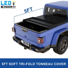 5FT Soft Tri-fold Tonneau Cover Bed for 2020-2025 Jeep Gladiator JT Waterproof