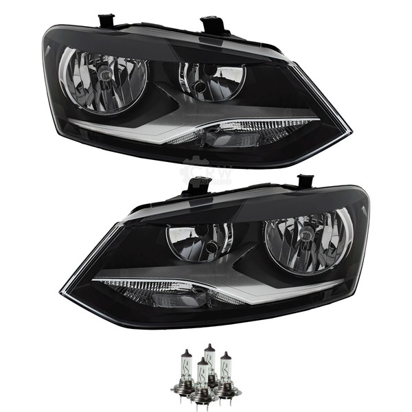 Halogen Scheinwerfer Hauptscheinwerfer Set H7 FüR VW Polo Inklusive Lampen-image