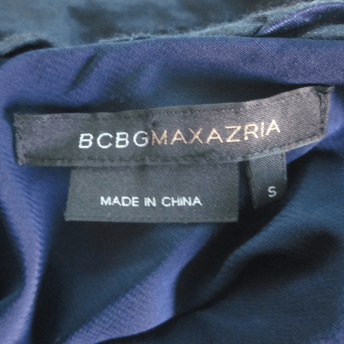 BCBG Maxazaria Blue and Silver Metallic Cocktail Party Dress Size S - Picture 2 of 15