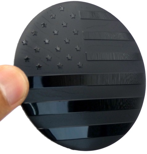 1x Patriotic American Flag Decal Sticker Emblem Aluminum Dome 65mm 2.55" Black - Foto 3 di 21