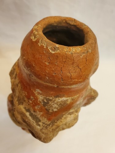 400-800 AD Moche Period Pre-Columbian Sheep-Faced Pottery Effigy - 9"x4" - Picture 2 of 12