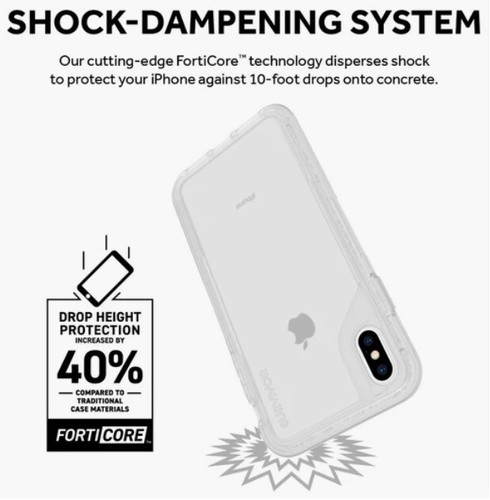 Griffin SURVIVOR Endurance Ultra-Slim Case for Apple iPhone Xs Max - Clear/Gray - Picture 3 of 3