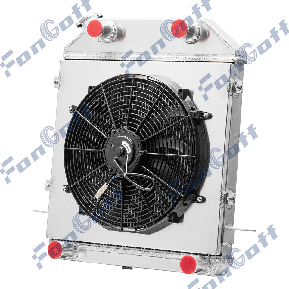 Ventilador de cubierta de radiador de 3 filas apto para motor Mercury Series 99A Flathead V8 MT Foto 4 de 4