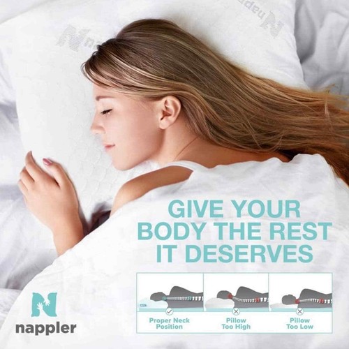 Nappler Premium Queen Pillow Hypoallergenic Adjustable Memory Foam #2 - Picture 4 of 9
