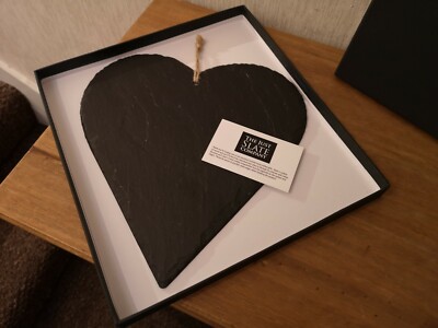 The Just Slate Company Heart Shaped MEMO Board 24.5 x 27 cm BNIB