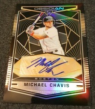 MICHAEL CHAVIS 2019 OBSIDIAN BASEBALL ORANGE ETCH PRIZM ROOKIE AUTOGRAPH SP #/50