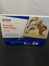 Epson Premium Photo Paper, 68 lbs., High-Gloss, Borderless, 4" x 6", 100 Sheets