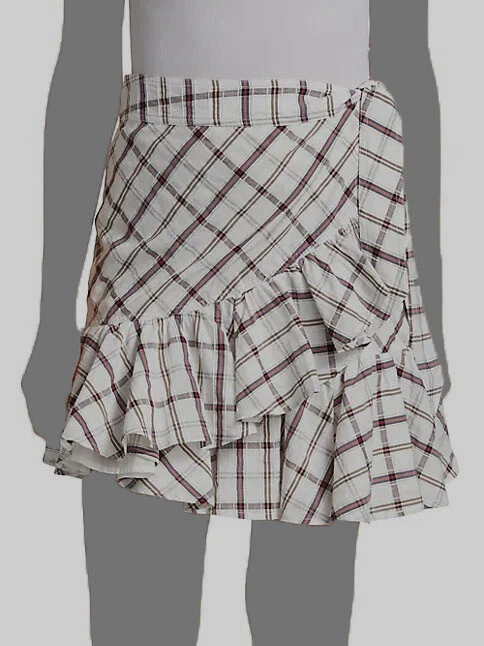 Black and white plaid flare clearance skirt