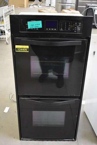 24 double wall oven electric black