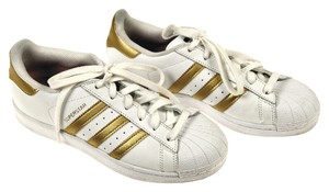 adidas women's white and gold trainers
