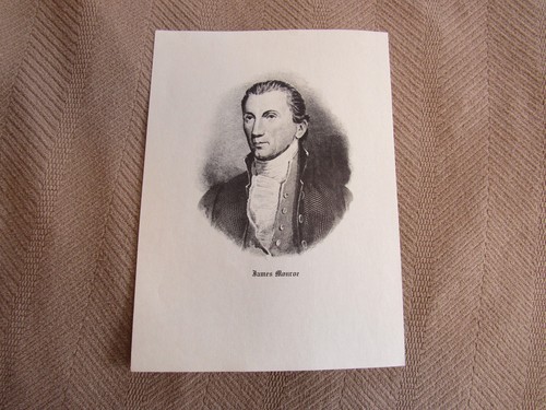 JAMES MONROE STAMPA VINTAGE PRESIDENT - SEMBRA LITOGRAFIA - BELLA COMPRALO SUBITO! - Foto 3 di 3