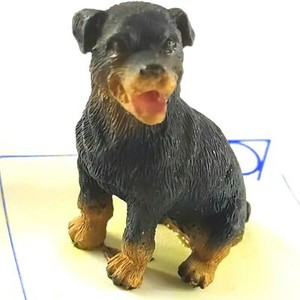 Rottweiler Puppy Dog Resin Miniature Statue 1994 American Christmas Village
