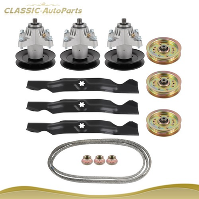 #ad 50quot; Deck Rebuild Set Bilt Blades Spindles Belt for C C for Troy for Most RZT $108.15