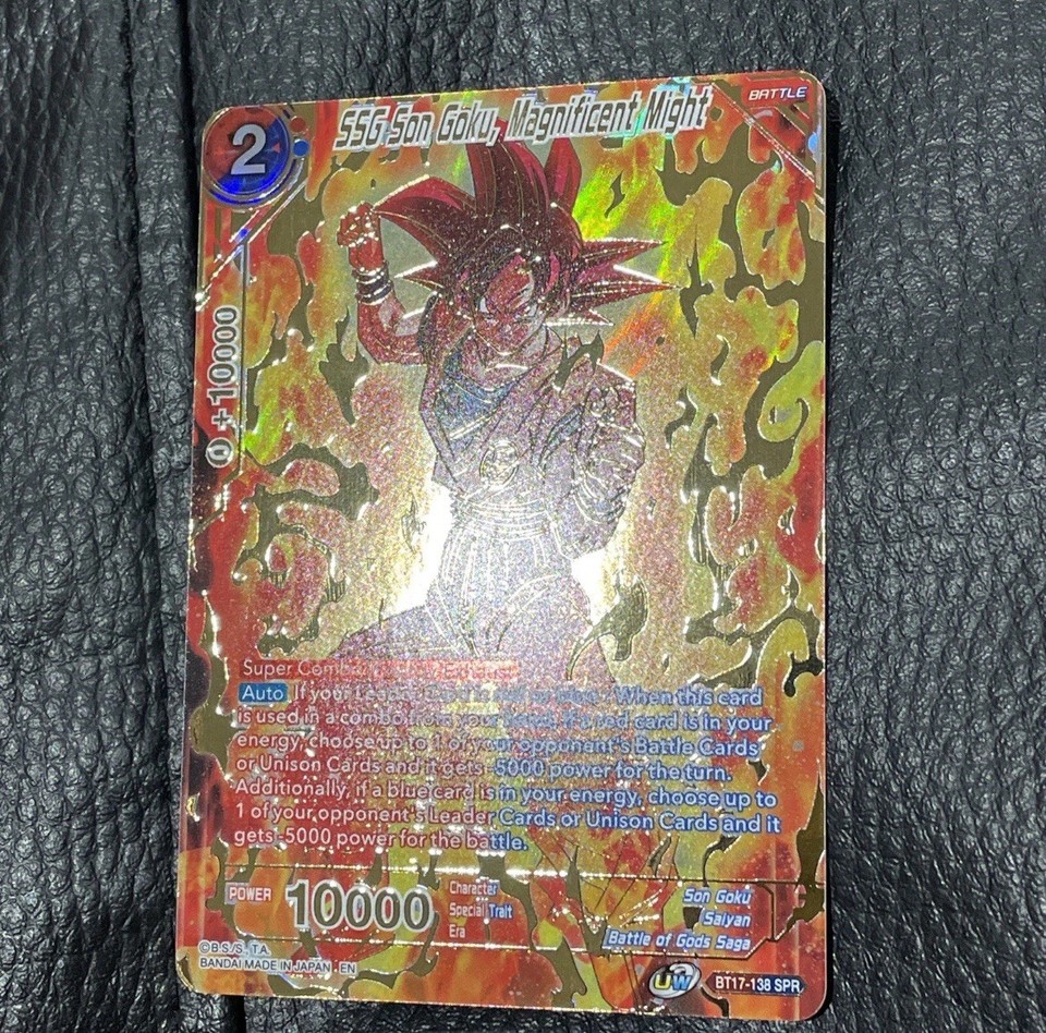 SSG Son Goku Magnificent Might SPR BT17-138 Foil Dragon Ball Super Card ...