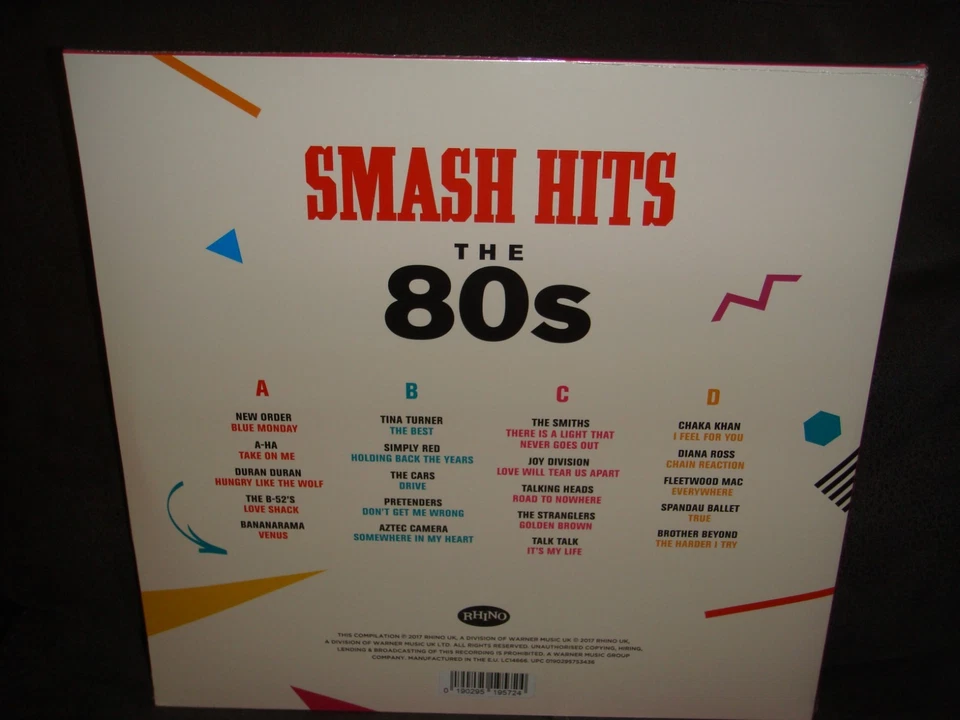 SMASH HITS OF THE 80s - VARIOUS COMPILATION - DOUBLE RED LP RECORD ALBUM-SEALED - Image 4 of 4