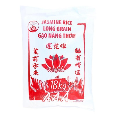 RICEFIELD ROT Gao Thom AAA Jasminreis Vietnam 100%Langkorn Vorratspack Reis 18kg