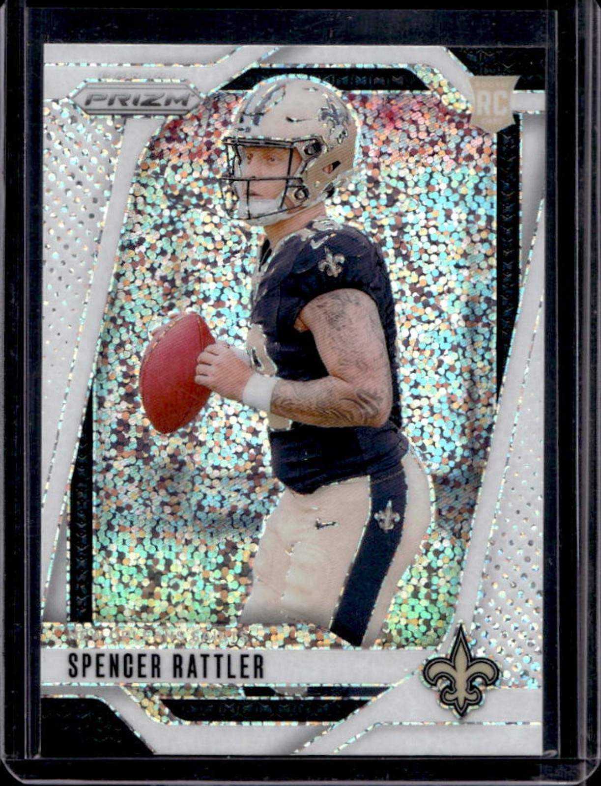 2024 Prizm Spencer Rattler White Sparkle SSP Rookie RC #388 Saints