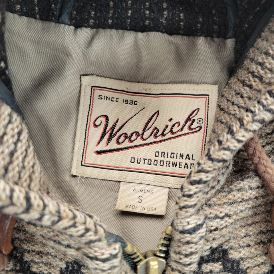 Woolrich Womens Small Wool Jacket Coat Fair Isle Snowflake Southwest USA Zip USA - Image 4 of 4