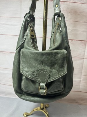 Vintage Marc By Marc Jacobs Leather Sage Green Hobo Shoulder Bag Zip Top 2000's