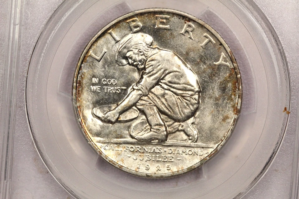 1925-S California Jubilee Half Dollar 50C, PCGS AU58 About Uncirculated, Toned - Image 3 of 4