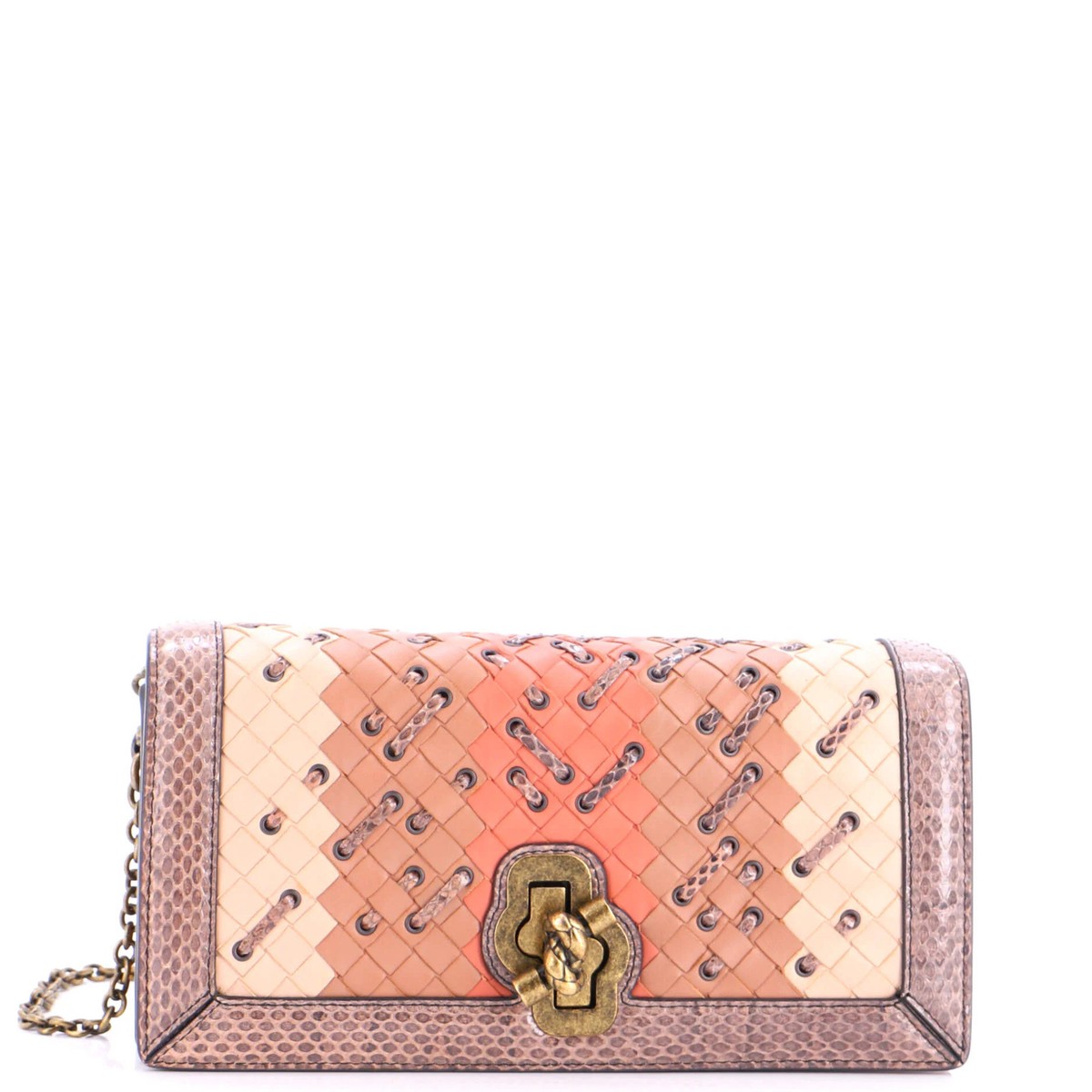 Bottega Veneta Club Stitch Olimpia Knot Flap Bag Intrecciato Nappa
