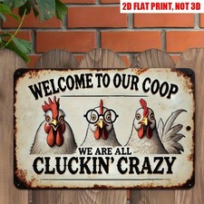 Funny Chicken Coop Metal Tin Signs Farm/Backyard Decor Retro Vintage Wall Art 2D