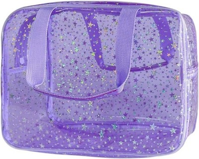 12 X5 X8  Portable 8L Purple Clear Makeup Bag Twinkle Star Toiletry Bag Water...