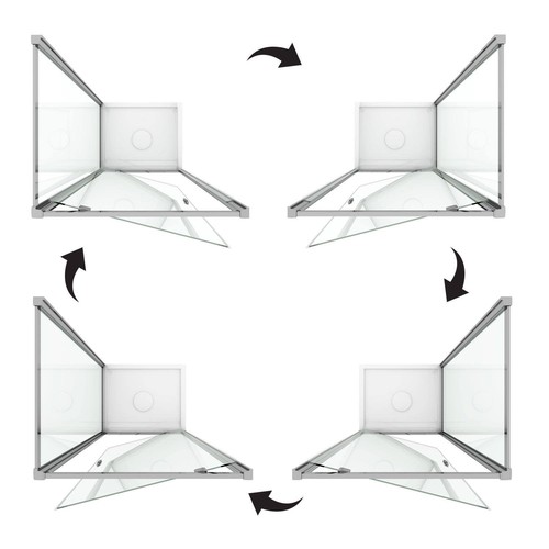 BOX CABINA DOCCIA 70x80 CM ANGOLARE 1 ANTA PORTA BATTENTE P VETRO STAMPATO AP 70 - Foto 4 di 6