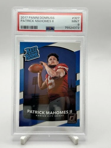 2017 Panini Donruss Rated Rookie Patrick Mahomes II #327 PSA 9