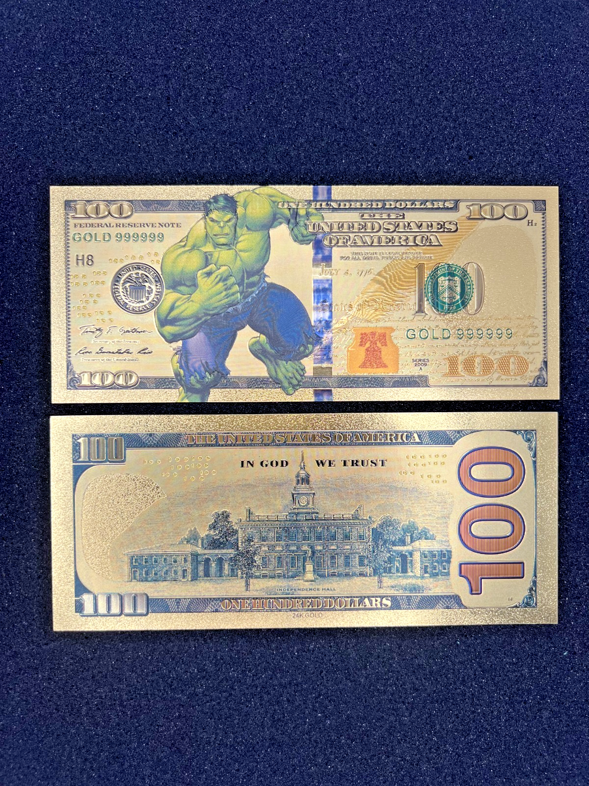Hulk - 24k Gold Foil Banknote - Super Hero Tv Show/Movie Character