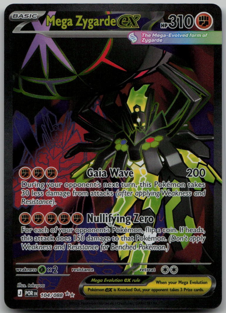 Mega Zygarde ex Holo 104/088 Ultra Rare Perfect Order NM Pokemon Card