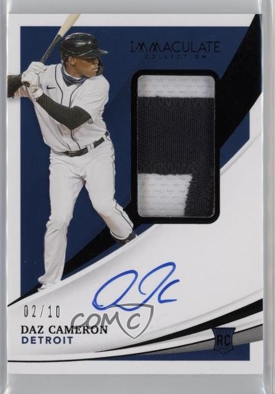 2021 Panini Immaculate Black 2/10 Daz Cameron #138 RPA Rookie Patch Auto RC 07mp