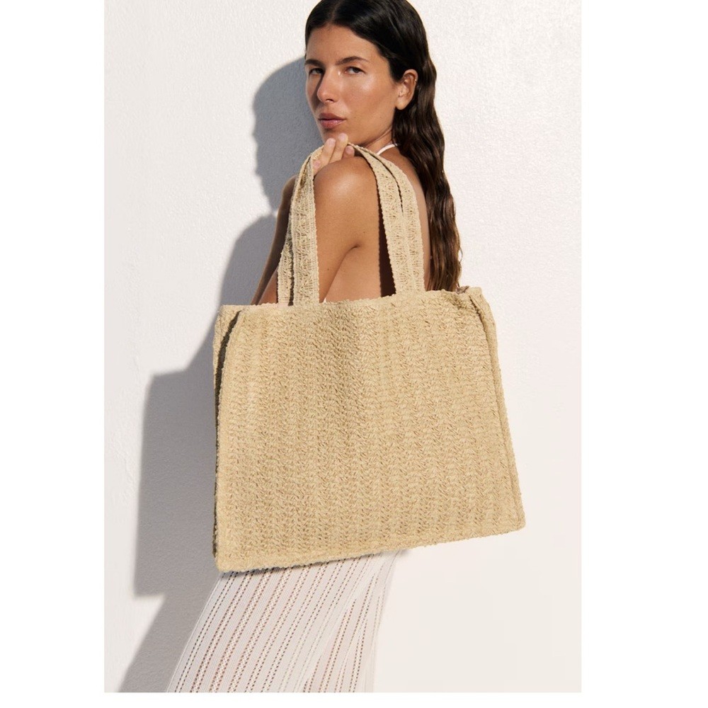 H&M Raffia Tote Bag.