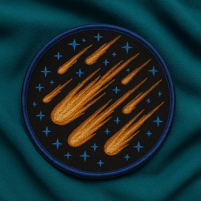 Meteor Shower Embroidered Patch Iron-On Shooting Star Applique for Jacket Back