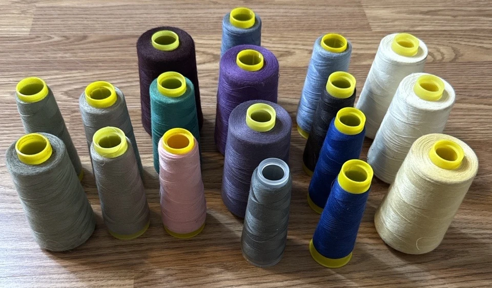 Lot of 18 Serger Overlock Sewing Thread Cones Multi-Color Bulk Spools - Image 2 of 4