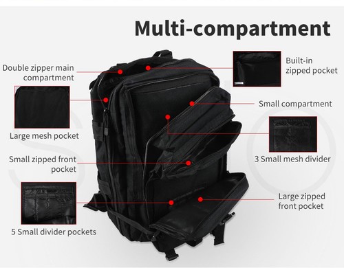 Slimbridge 30L/35L/40L/80L Military Tactical Backpack Rucksack Camping Travel - Picture 5 of 71
