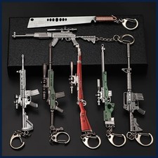 1pc Toy Gun Keychain Alloy Model Pendant Car Key Ring Gift for Men Boys