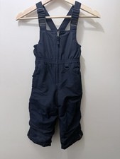 Lands  End Squall Waterproof Insulated Winter Snow Bibs Grow Along Navy 3T Kids