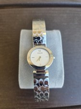 Coach Signature Women’s Quartz Watch White Dial Silver Stainless Bracelet 3ATM