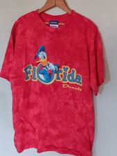Vintage 90s Disney Florida Donald Duck Tshirt Red Size Medium