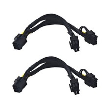 2 Pack GPU PCIe 6 Pin Female To Dual 8 Pin 6 Plus 2 Male Graphics Power Cable