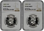 1969 S + 1970 S 50C Proof Kennedy Half Dollar NGC Graded PF 68 Cameo Coin Lot