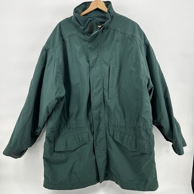 Eddie Bauer Goose Down Parka Mens XL Green Sympatex Jacket Detachable Liner