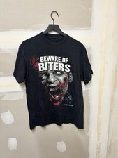 The Walking Dead Beware of Biters Zombie T-Shirt Black Size Medium AMC Graphic