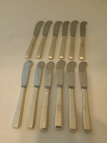 Lot of 12 Vintage Sterling Silver Handled Butter Spreaders Towle Craftsman NR!