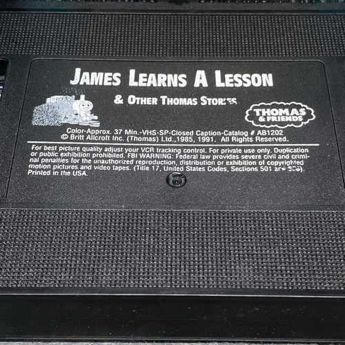 Thomas & Friends - James Learns a Lesson & Other Stories VHS Tape 1992 Train - Picture 8 of 8