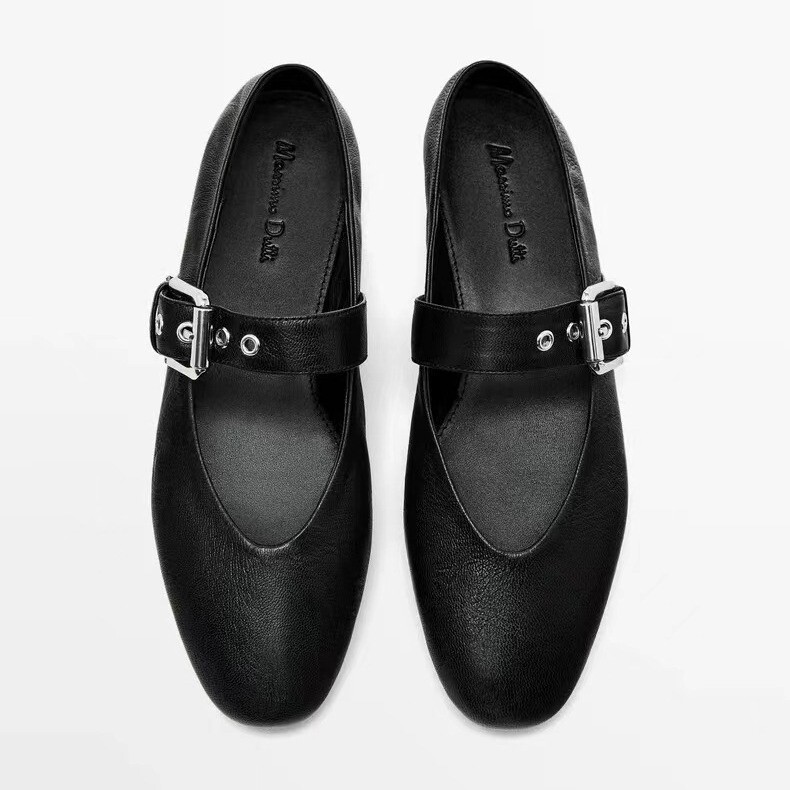 New Massimo Dutti Women's Vintage Leopard Print Ballet Flat Mary