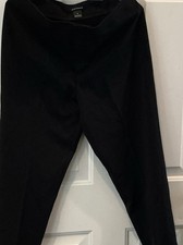 Club Monaco Women  s Dress Pants Black Solid Flat Front Zip Button Acetate