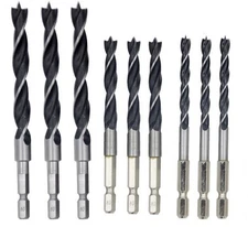 9PCS 1/4in 5/16in 3/8in Drill Bit Set Hex Shank Impact Quick Change Woodworking